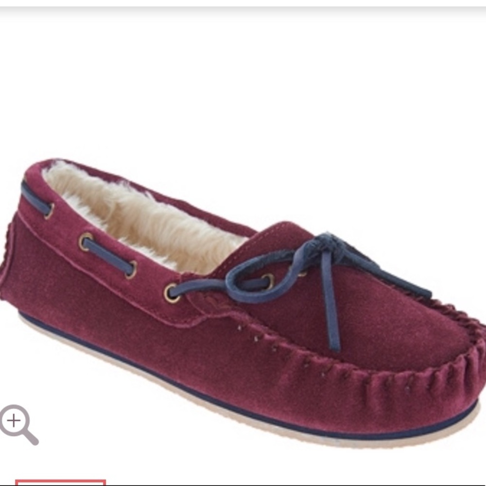Clarks Suede Women’s Moccasin Slippers in Wine